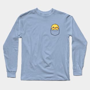 Baby Duck in Pocket Adorable Kawaii Peeking Bird Long Sleeve T-Shirt